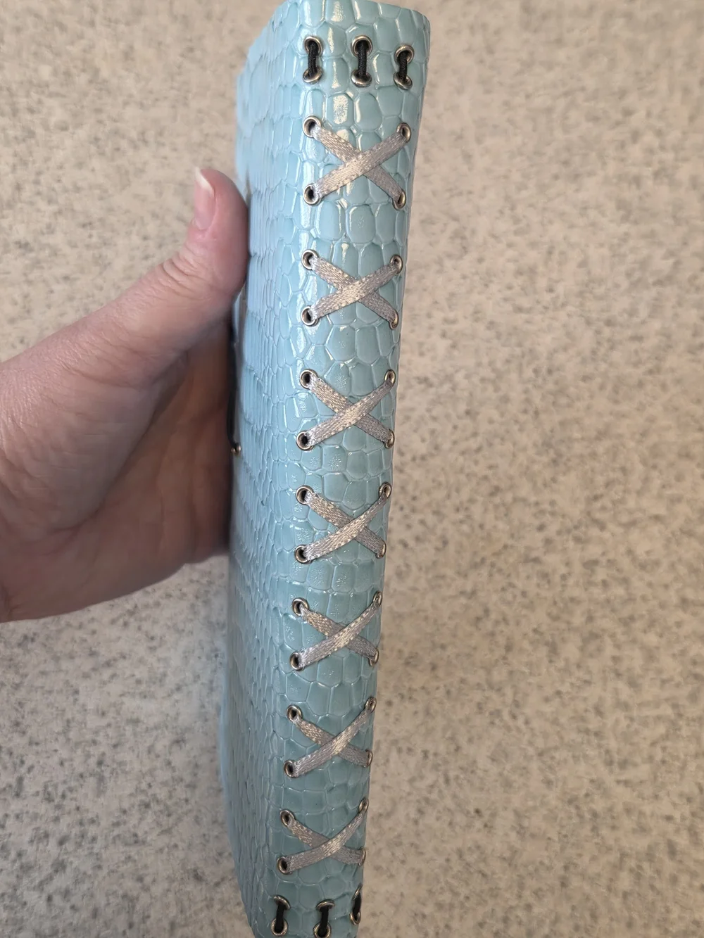 Faux-Crocodile Textured Notebook - Turquoise, New